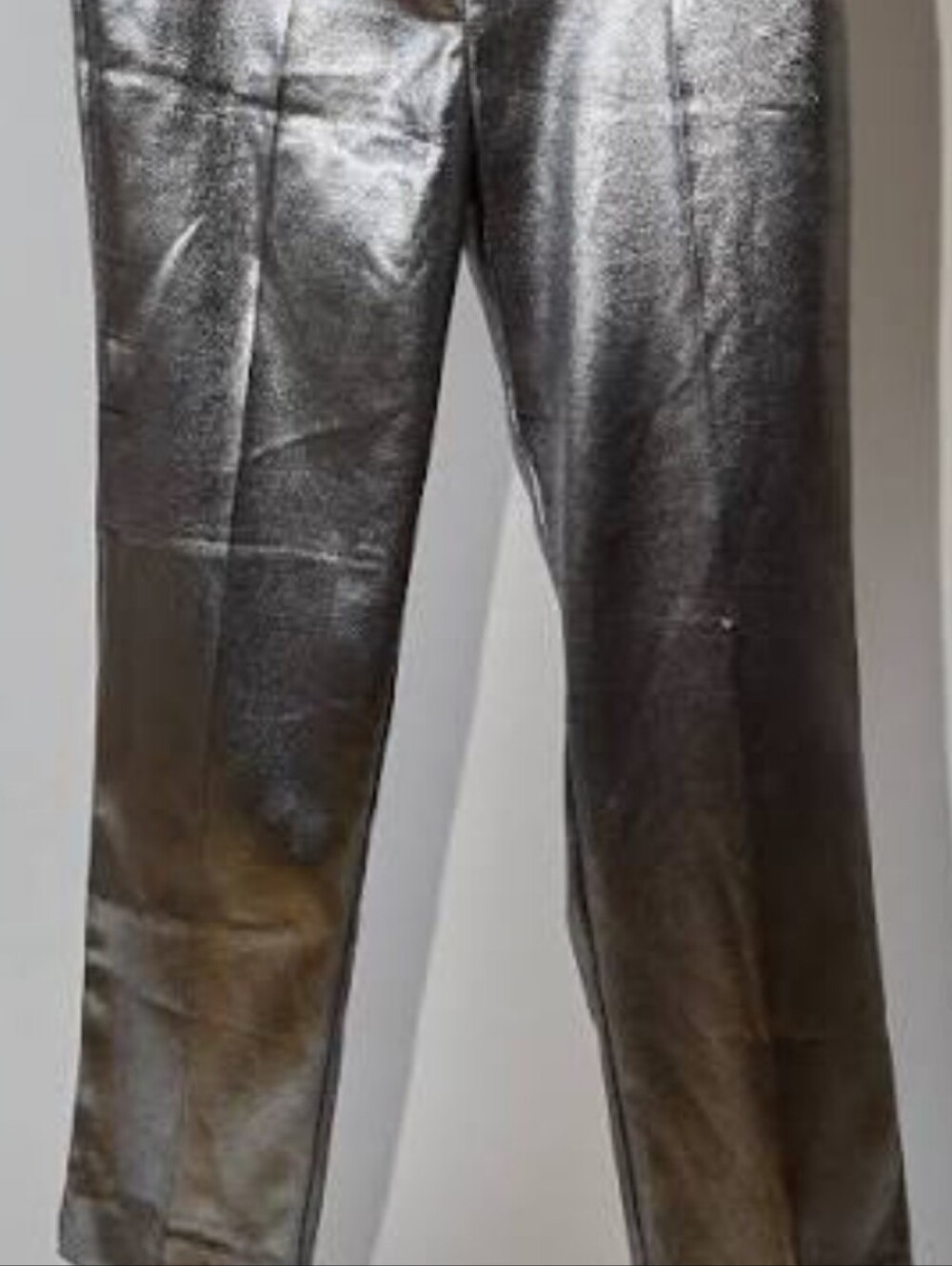 Topshop Metallic Silver Dress Pants - Sleek Formal Trousers